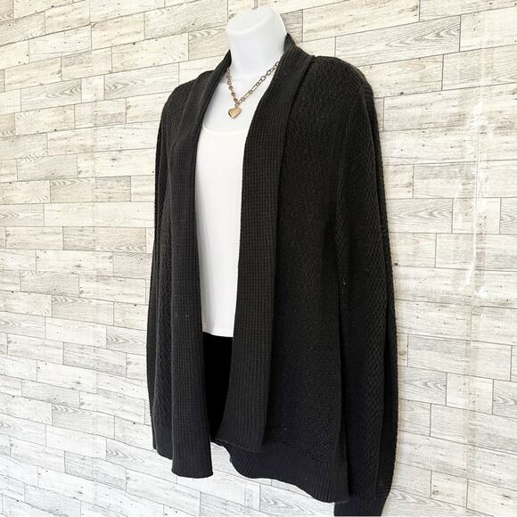 CROFT & BARROW Black Chunky Knit Cardigan, M - Picture 4 of 9